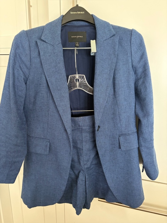 Banana Republic Pants - Banana Republic Blue Linen-Blend Blazer with High-Waist Shorts Set
